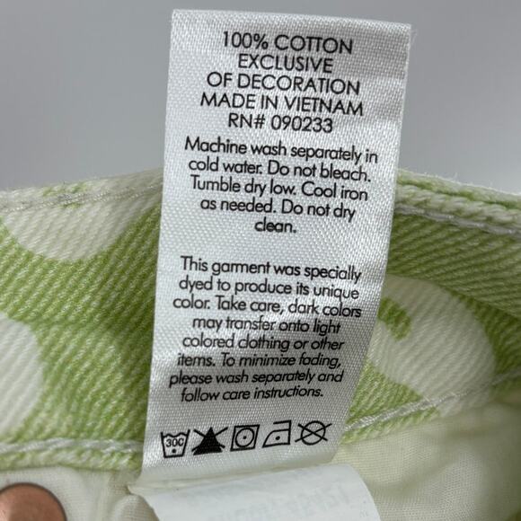 PacSun Green Eco Yin & Yang High Waisted Cotton Denim Festival Shorts - Picture 11 of 11